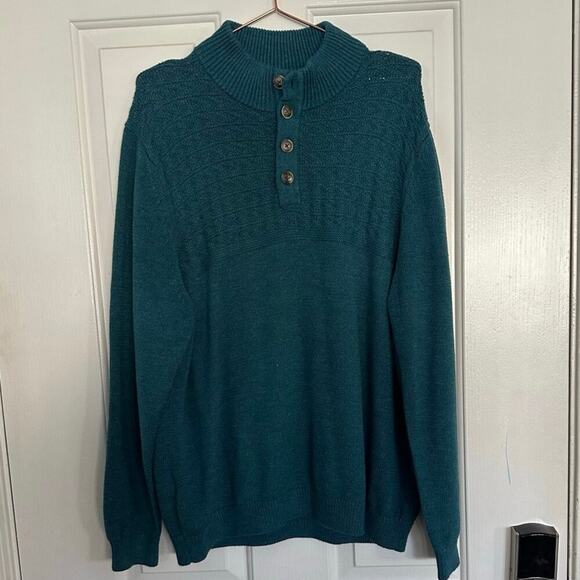 Tommy Bahama Men's Seaway Sorrento Beach Button Up Mock Neck Sweater Size XL - Picture 2 of 10